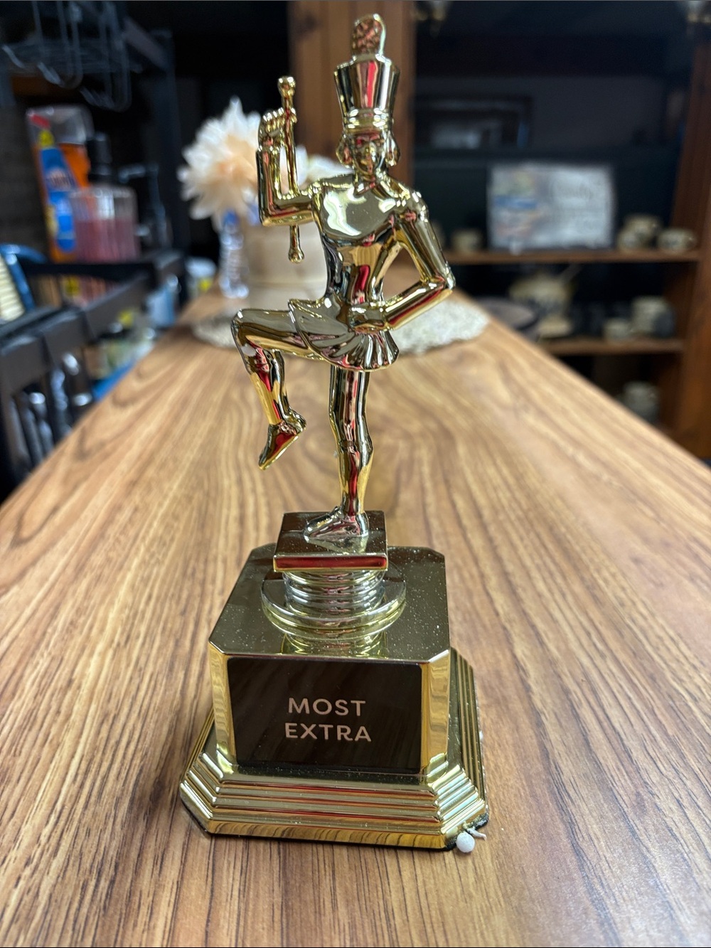 5/$10 Gold novelty trophy figurine - 'Most Extra'